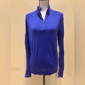 Champion Women's Vibrant Indigo Quarter-Zip Long Sleeve Pullover Jacket Top